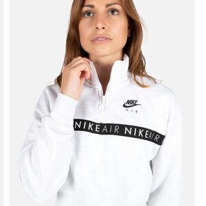 Nike Air Women's Gray and Black 1/2 zip Sweatshirt top